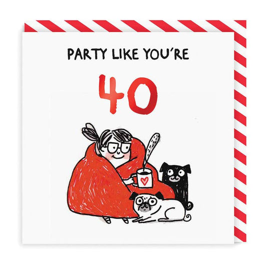 Ohh Deer UK + EU - Age 40 Party Greeting Card