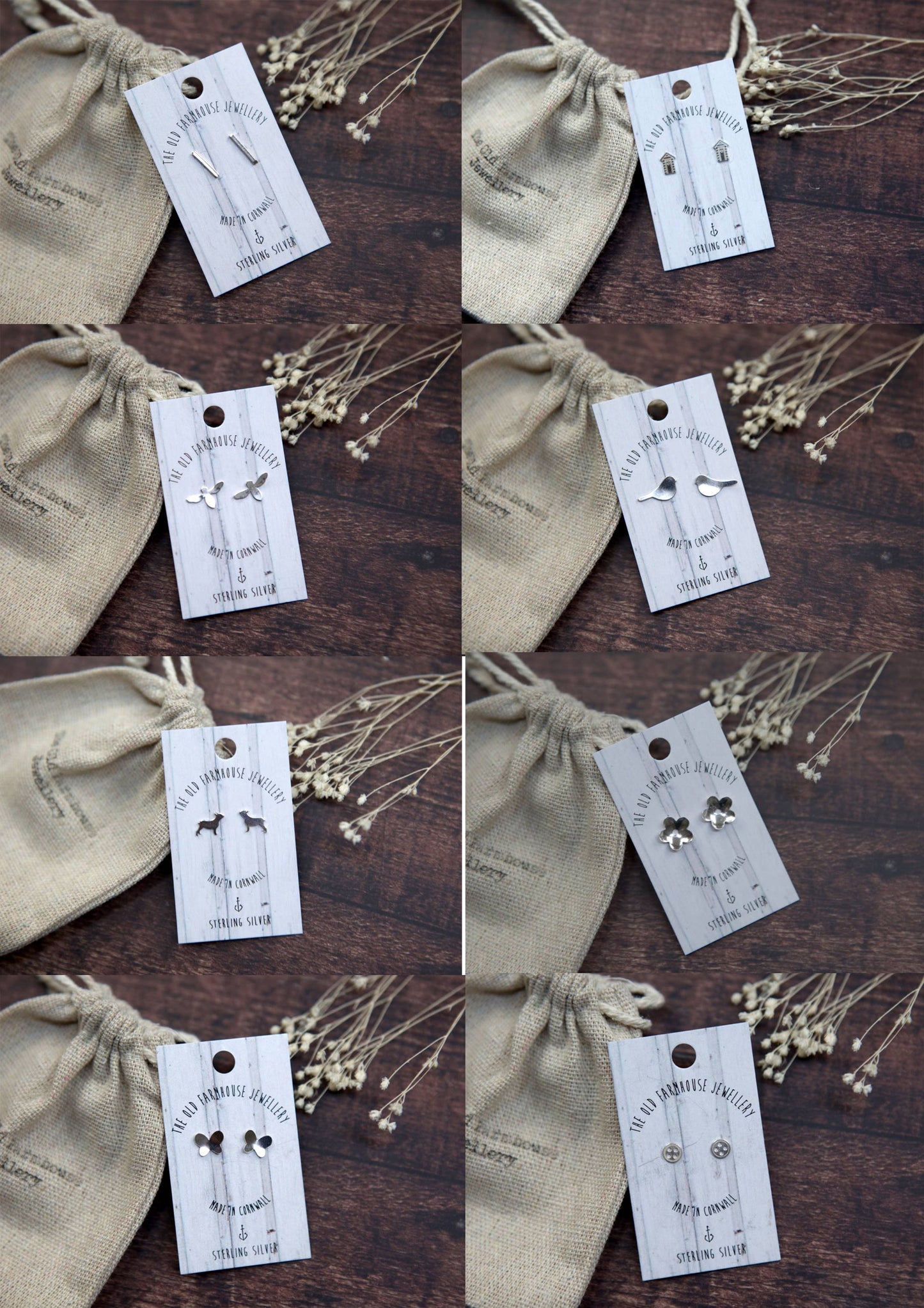 The Old Farmhouse Jewellery - Mini Studs: Cross earrings