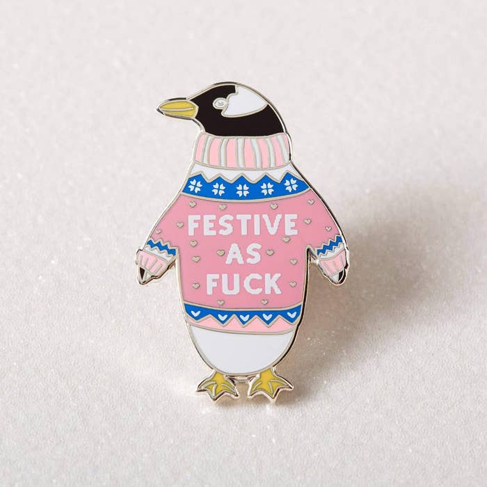 Punky Pins - Festive AF Penguin Enamel Pin