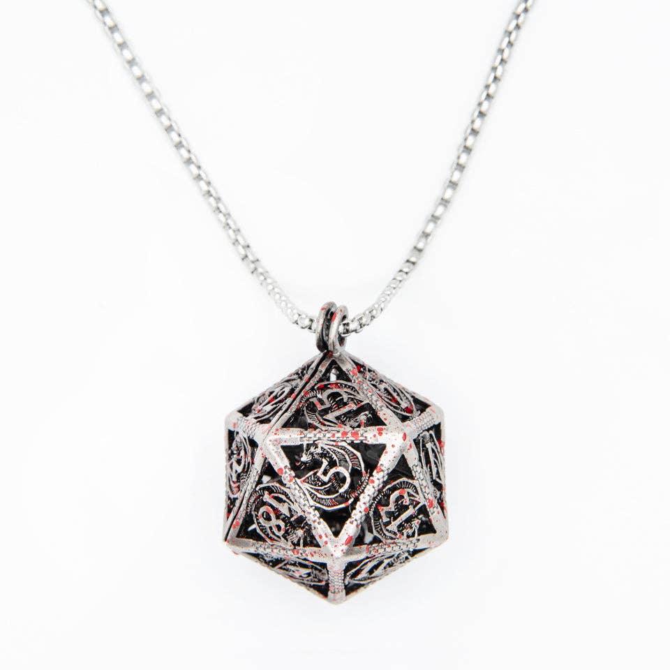 Tabletop Dominion Limited - Bloodscale Amulet | D20 Pendant with Mini Dice