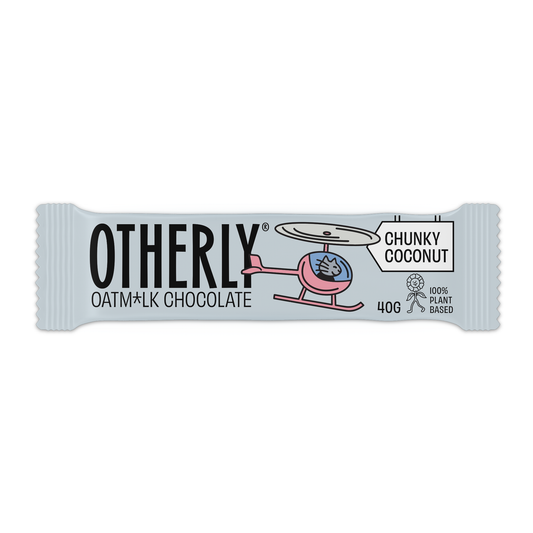 OTHERLY: OATM*LK CHOCOLATE - Oatm*lk Chocolate Coated Coconut Bar // Vegan // 40g