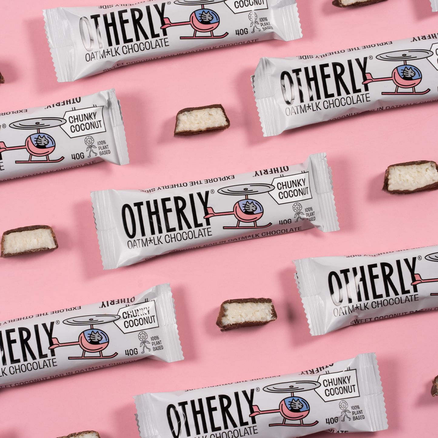 OTHERLY: OATM*LK CHOCOLATE - Oatm*lk Chocolate Coated Coconut Bar // Vegan // 40g