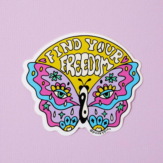 Punky Pins - Find Your Freedom Butterfly Vinyl Sticker