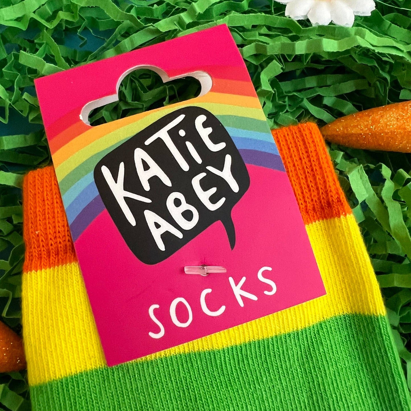 Katie Abey - C*ck Womble Rainbow Sweary Cat Socks