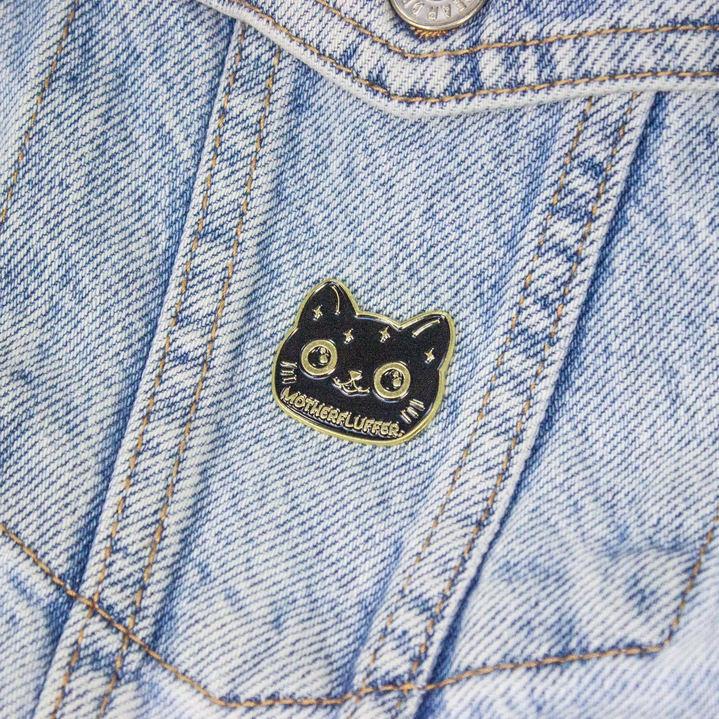 Mystery Dice Goblin - Motherfluffer Black Cat Pin