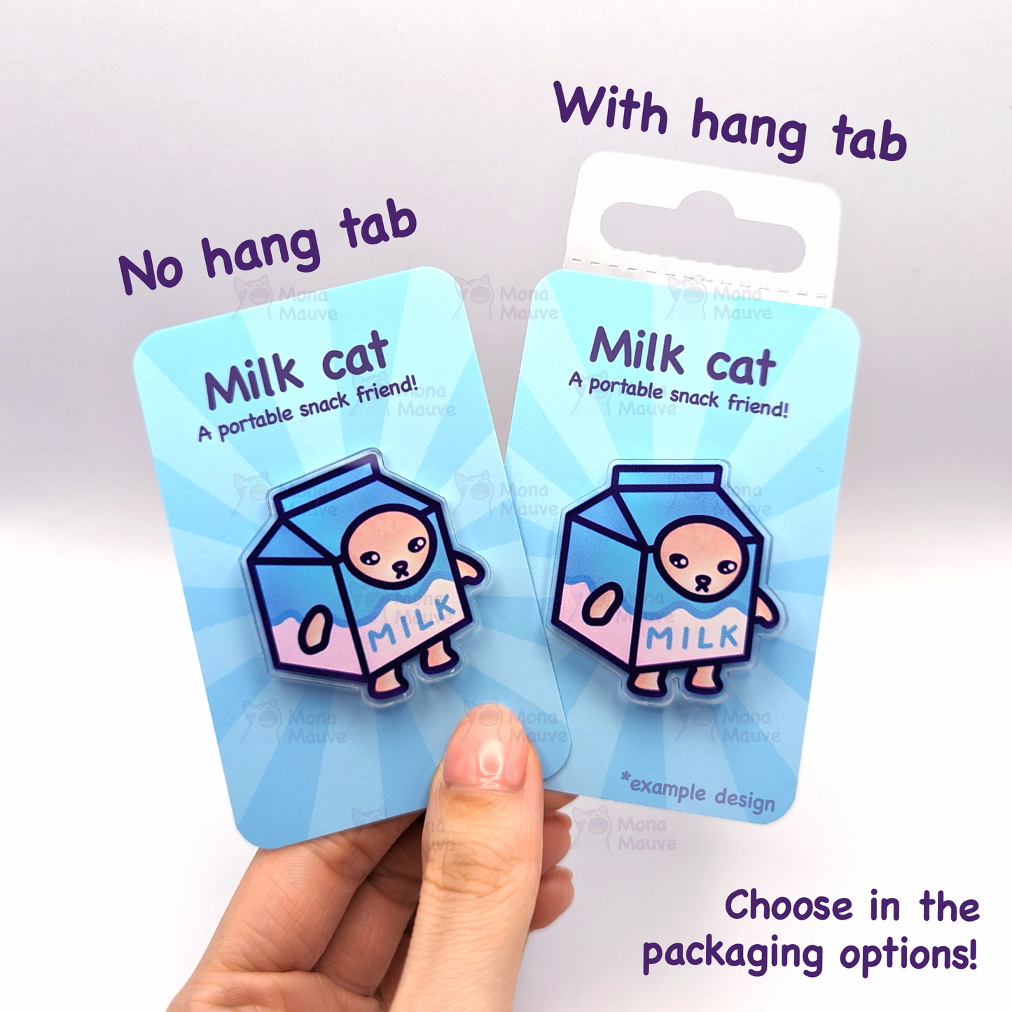 Mona Mauve • Silly Art! - He's Not Fat, Just Big Boned | Funny Cat Meme Acrylic Pin: No hang tabs needed