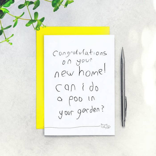 Paper Plane - Can I Do A Poo In Your Garden - Funny New Home Dog Card