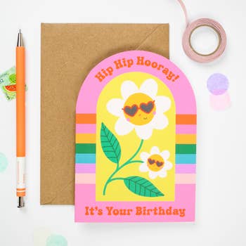 Mifkins - Flower Power Birthday Card