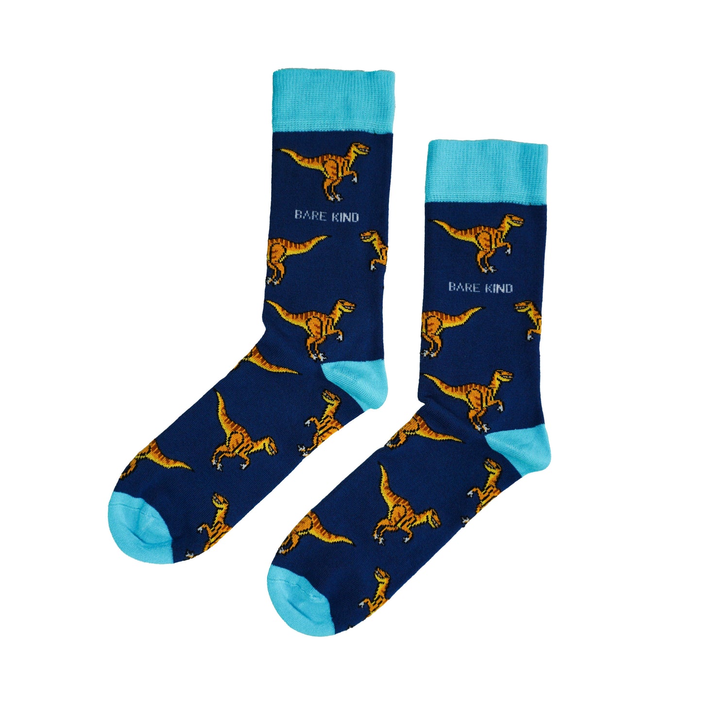 Bare Kind Socks - Velociraptor Socks | Bamboo Socks | Blue Socks | Dino Socks: UK Adult 4-7