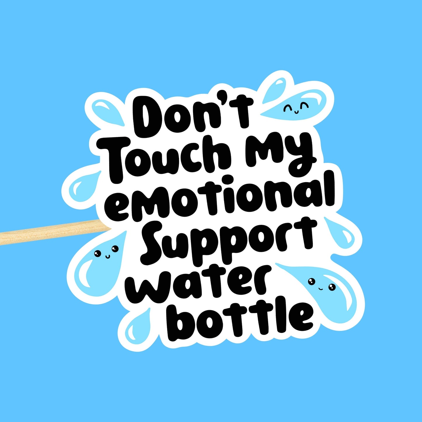 Positively Mental - Waterproof Sticker for Water Bottle, Funny Emotional Support