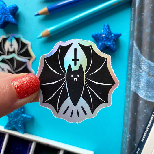 Stacey McEvoy Caunt - Vampire Bat Holographic Sticker.: Loose Stickers