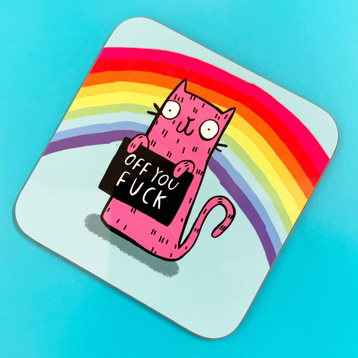 Katie Abey - Off You F* Sweary Cat Coasters