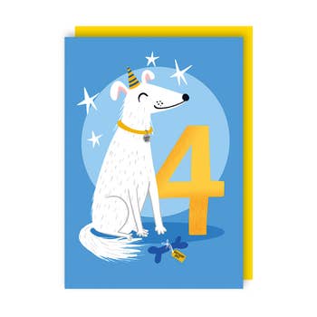 Lucy Maggie Designs - Dog Four Age Birthday Card