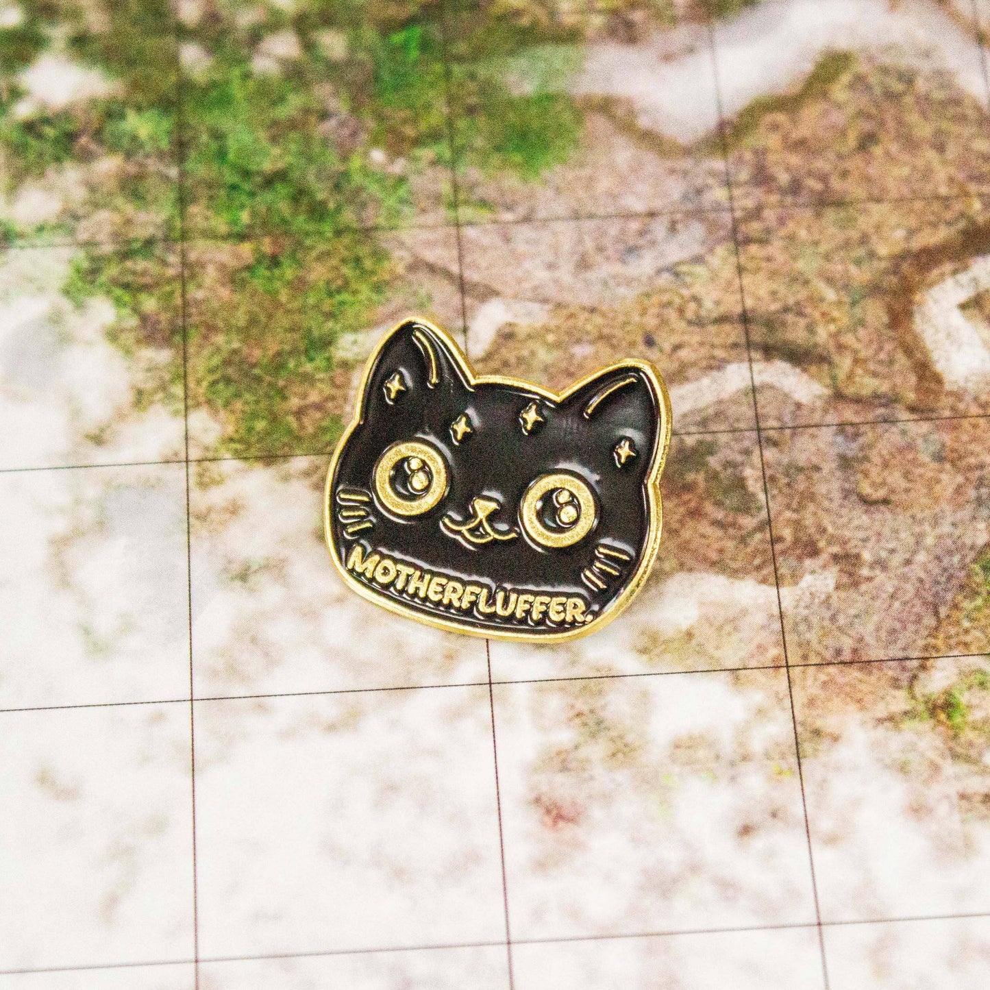 Mystery Dice Goblin - Motherfluffer Black Cat Pin