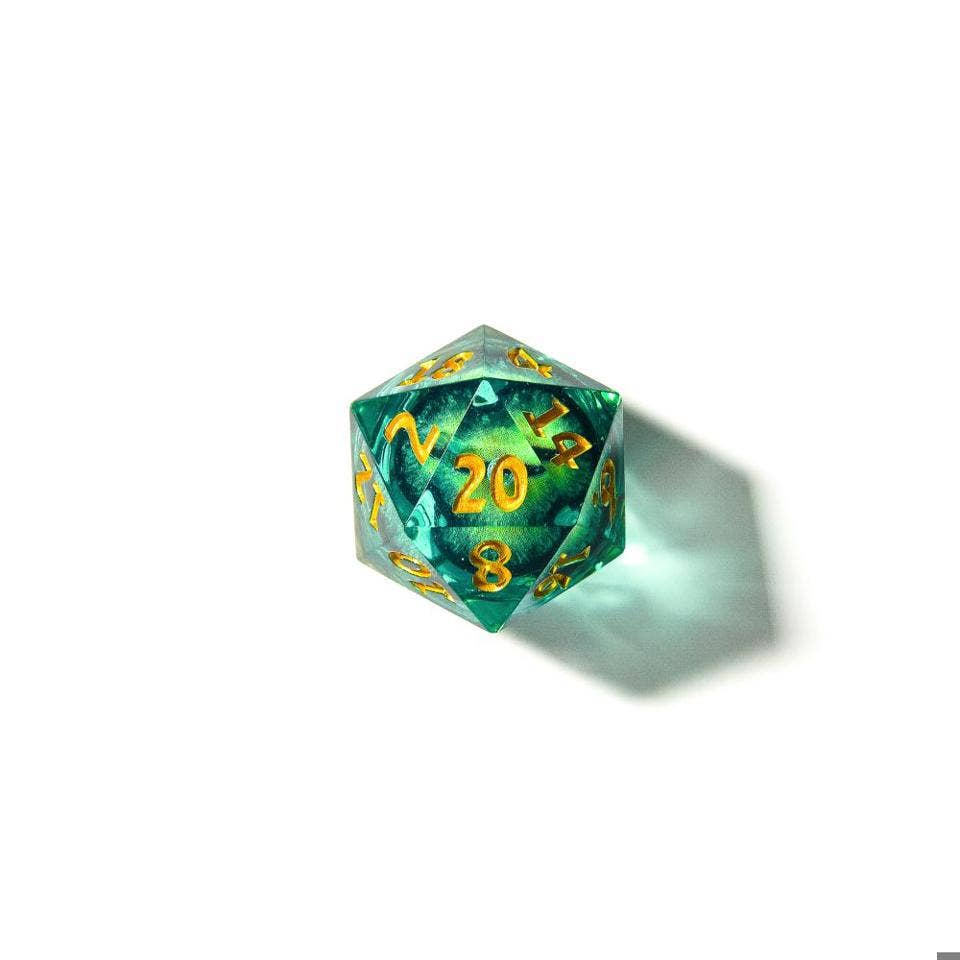 Tabletop Dominion Limited - Eye of Envy | Moving Eye Liquid Core Dice | 7-Polyhedral Set