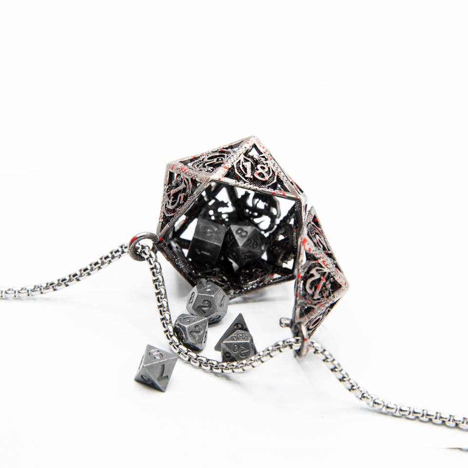 Tabletop Dominion Limited - Bloodscale Amulet | D20 Pendant with Mini Dice