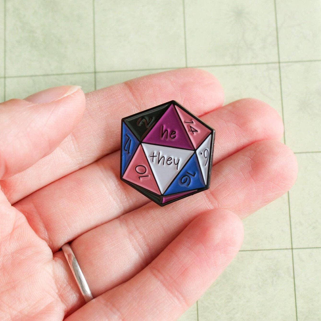 Mystery Dice Goblin - DnD He/They Enamel Pin