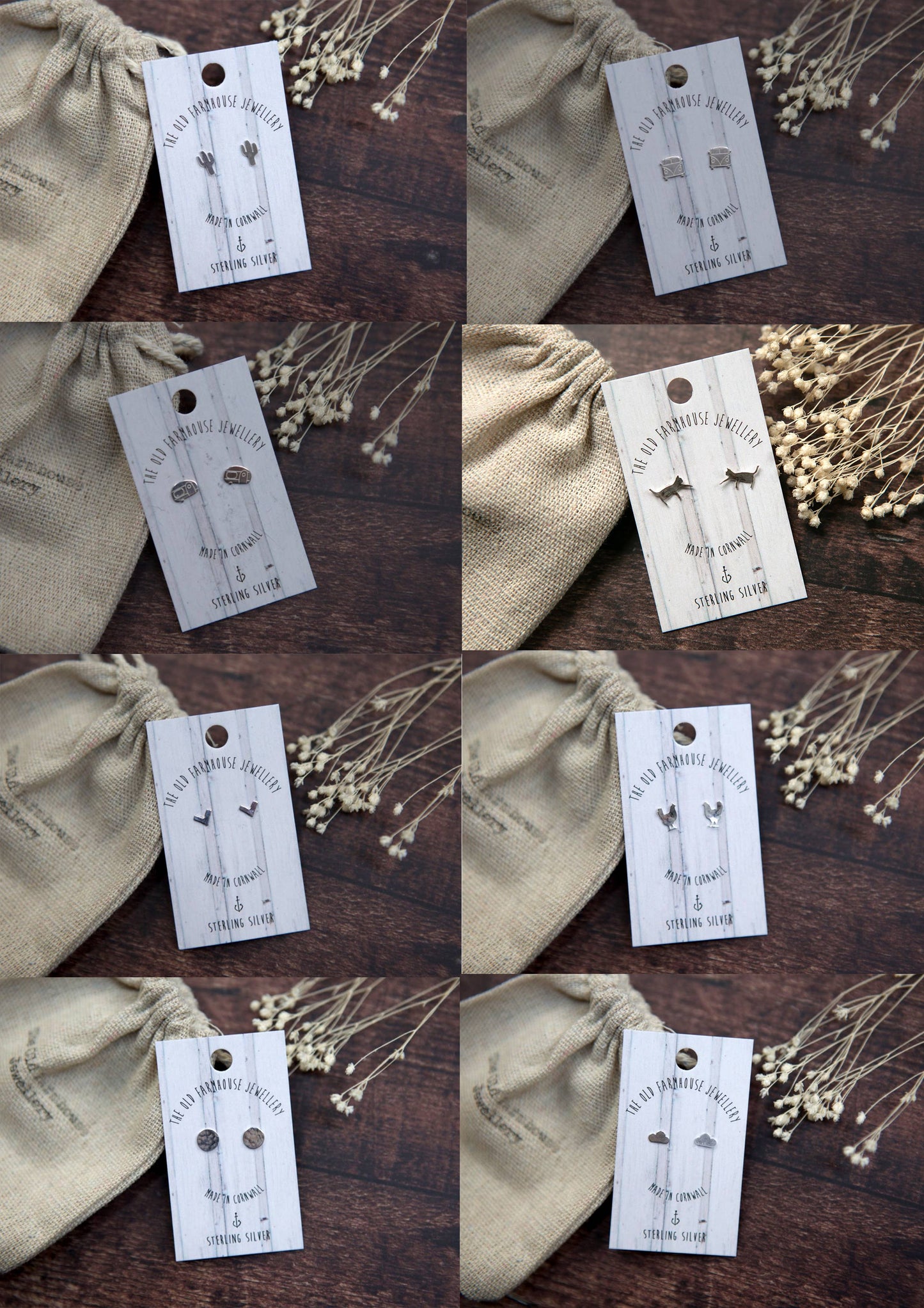 The Old Farmhouse Jewellery - Mini Studs: Cross earrings