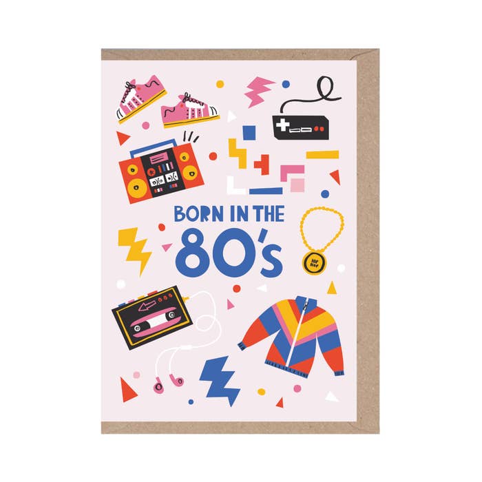 Rumble Cards - Born in the 80s - Birthday Card - 1980 - Nostalgic