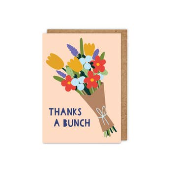 Zoe Spry - Thanks a bunch Flower Bouquet A6 singular Greetings Card