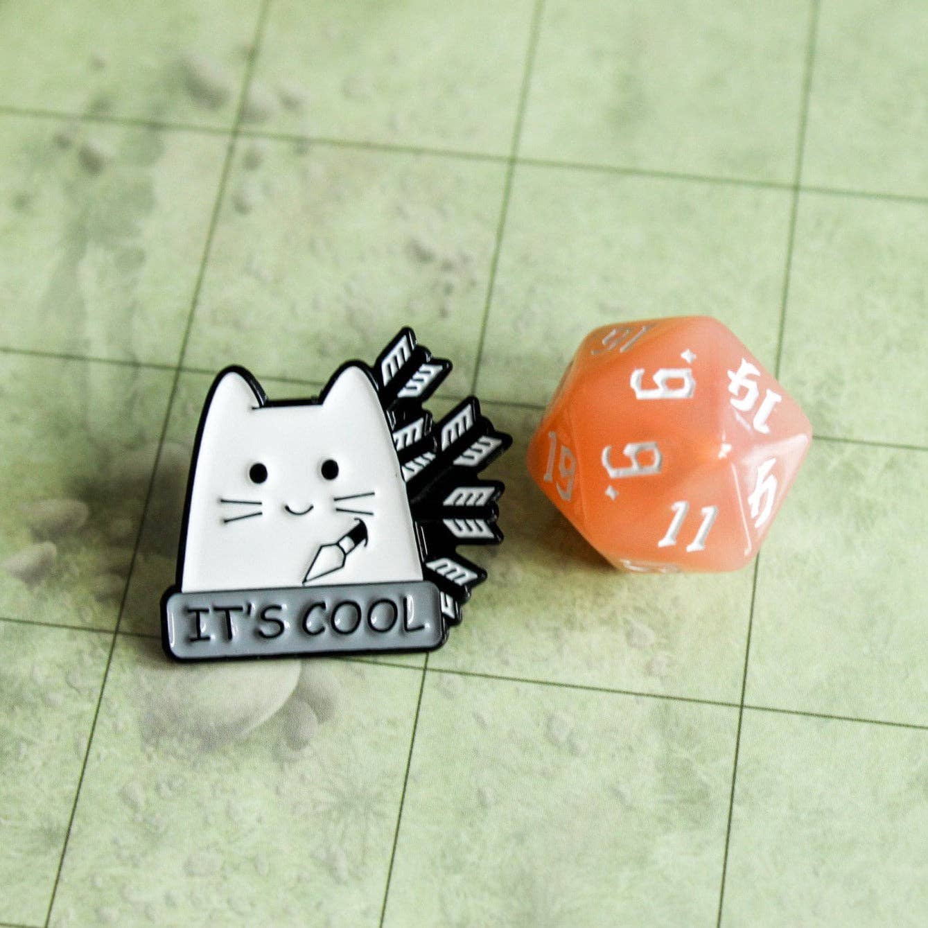 Mystery Dice Goblin - DnD It's Cool Cat Pin