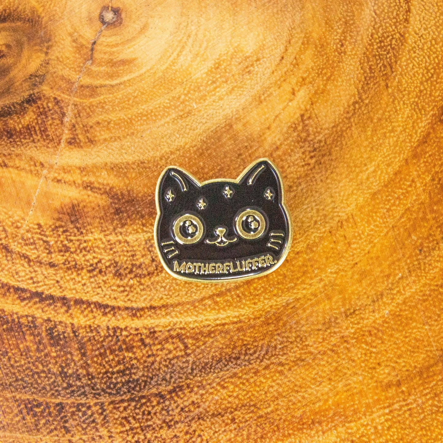 Mystery Dice Goblin - Motherfluffer Black Cat Pin