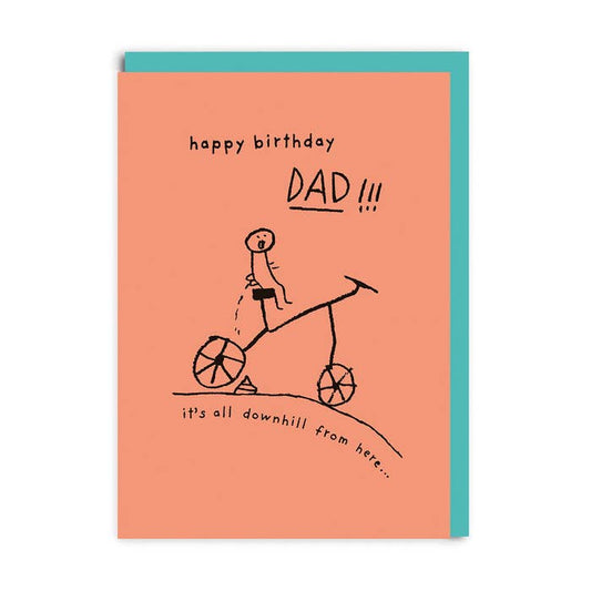 Ohh Deer UK + EU - Dad It's all downhill from here Greeting Card