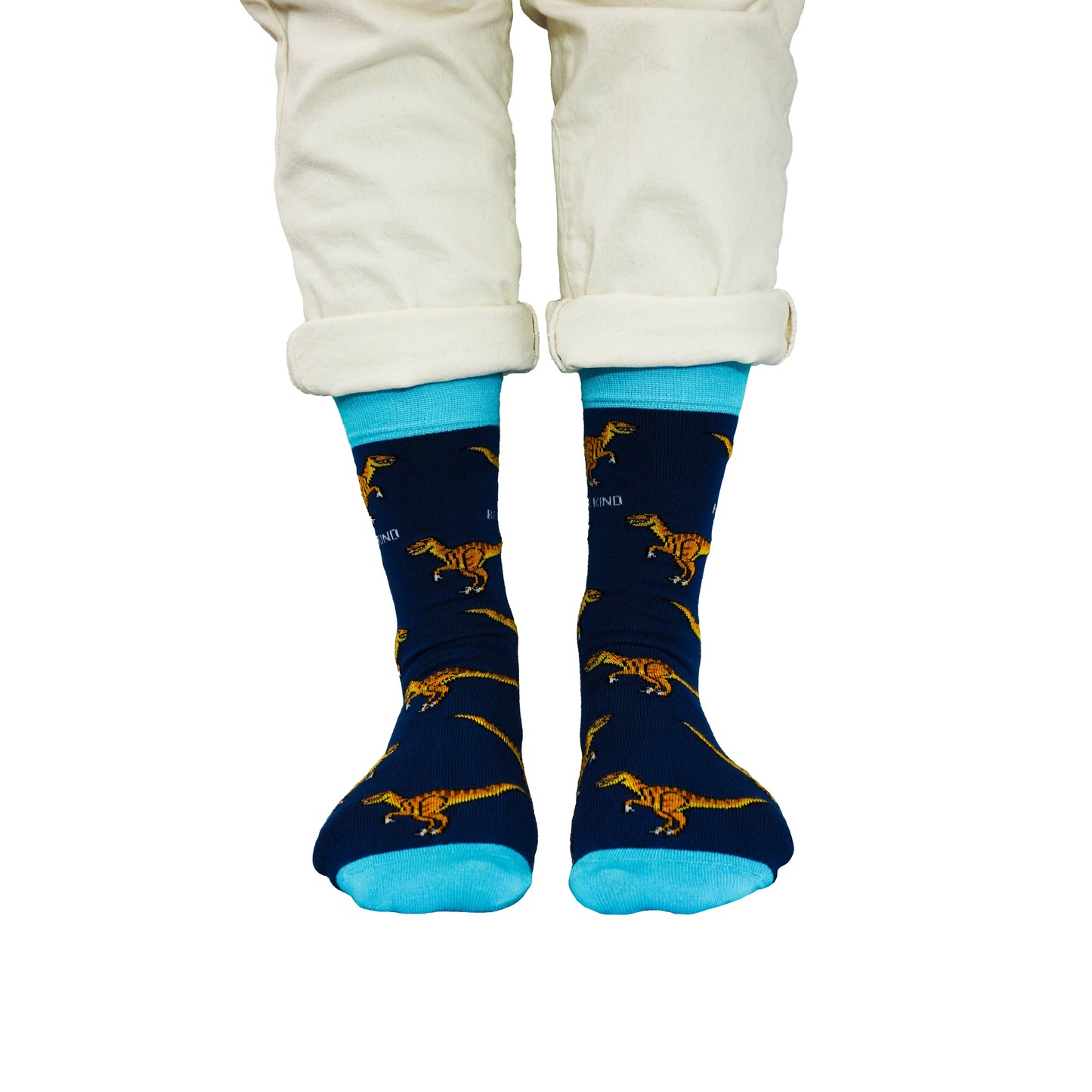 Bare Kind Socks - Velociraptor Socks | Bamboo Socks | Blue Socks | Dino Socks: UK Adult 4-7