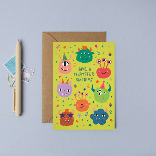 Mifkins - Party Monster Card | Birthday Card | Kid's Birthday Card