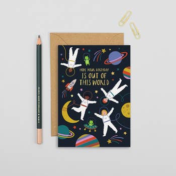 Mifkins - Space Birthday Card | Kids Card | Childrens Card