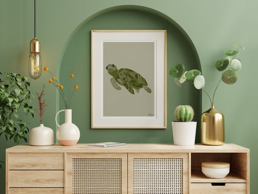 Green Turtle A4 Print Pezzy Prints