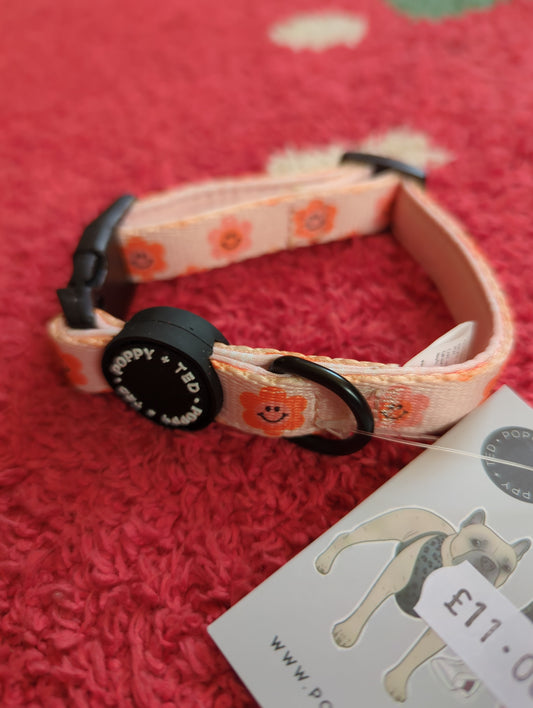 Poppy+Ted flower dog collar (xs)