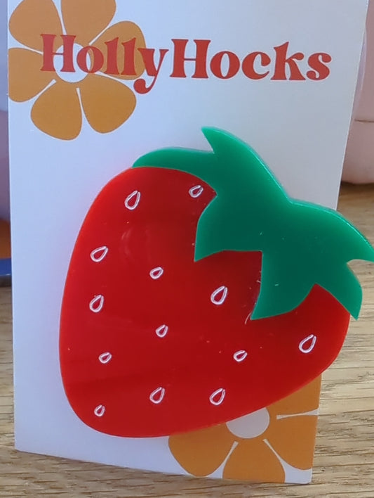 Holly Hocks strawberry hair clip