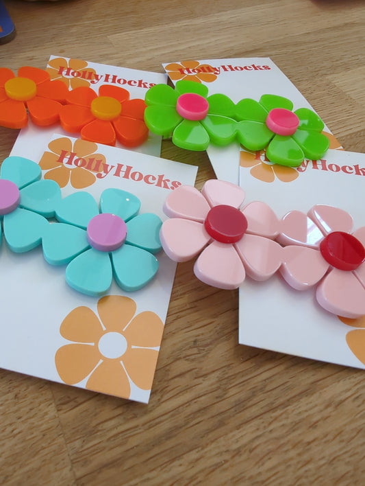 Holly Hocks double flower clip