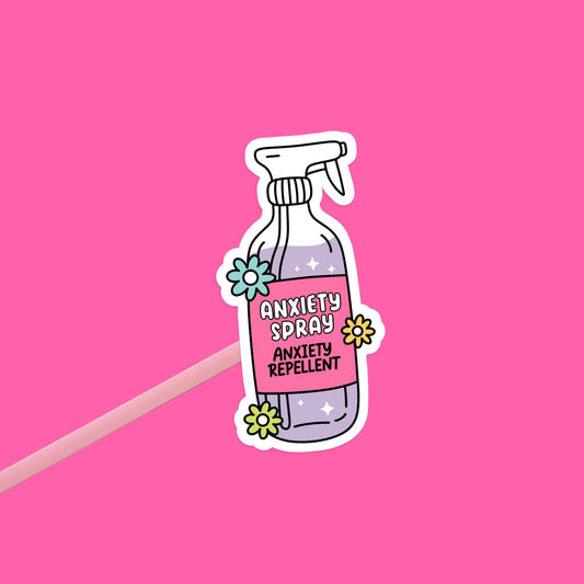 Positively Mental - Cute Anxiety Sticker, Funny Mental Health Waterproof Sticker