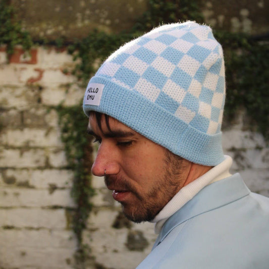 Checkerboard Beanie: Black / White Secondary / Black Label