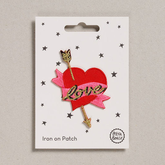 Petra Boase Ltd - Iron on Patch -Love Heart with Arrow