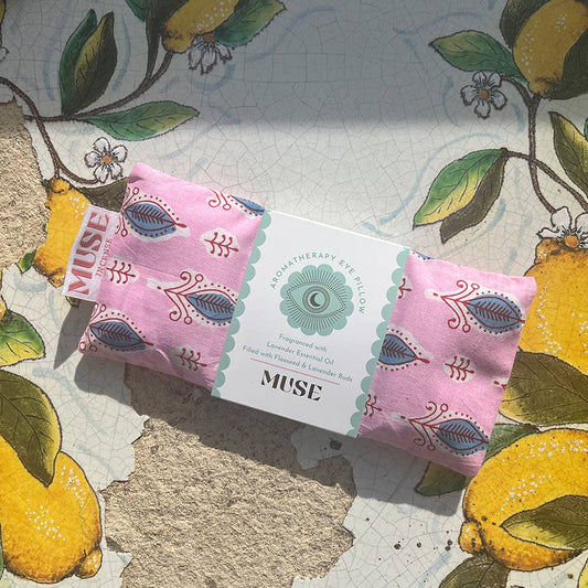 Muse Incense - Eye Pillow Aromatherapy | Indian Block Print | Lavender: Pink Block Print