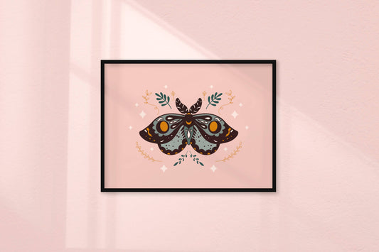 Moth Print - Insect Wall Art - Illustration - Nature: A3 (11.7x16.5”)