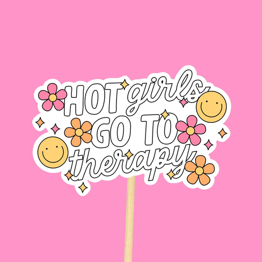 Positively Mental - Funny Therapy Sticker, Trendy Aesthetic Decal, Waterproof