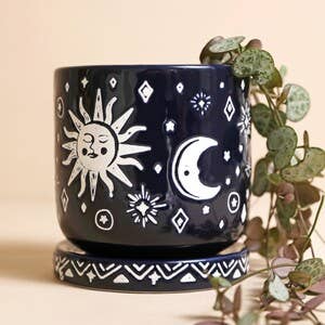 Lisa Angel - Midnight Blue Sun and Moon Planter