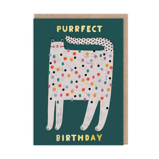 Ohh Deer UK + EU - Spotty Cat Happy Birthday Card (10458)