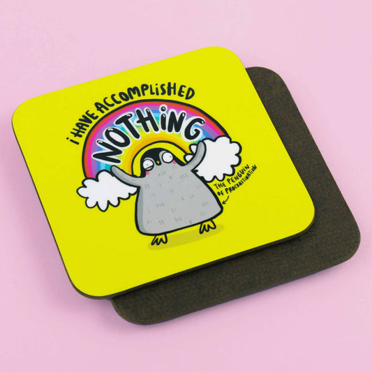 Katie Abey - Penguin of Procrastination Coasters