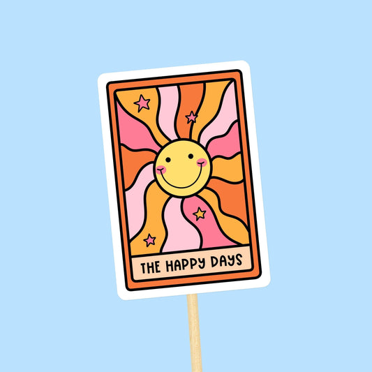 Positively Mental - Happy Sticker, Sun Tarot Card Sticker, Dishwasher Safe